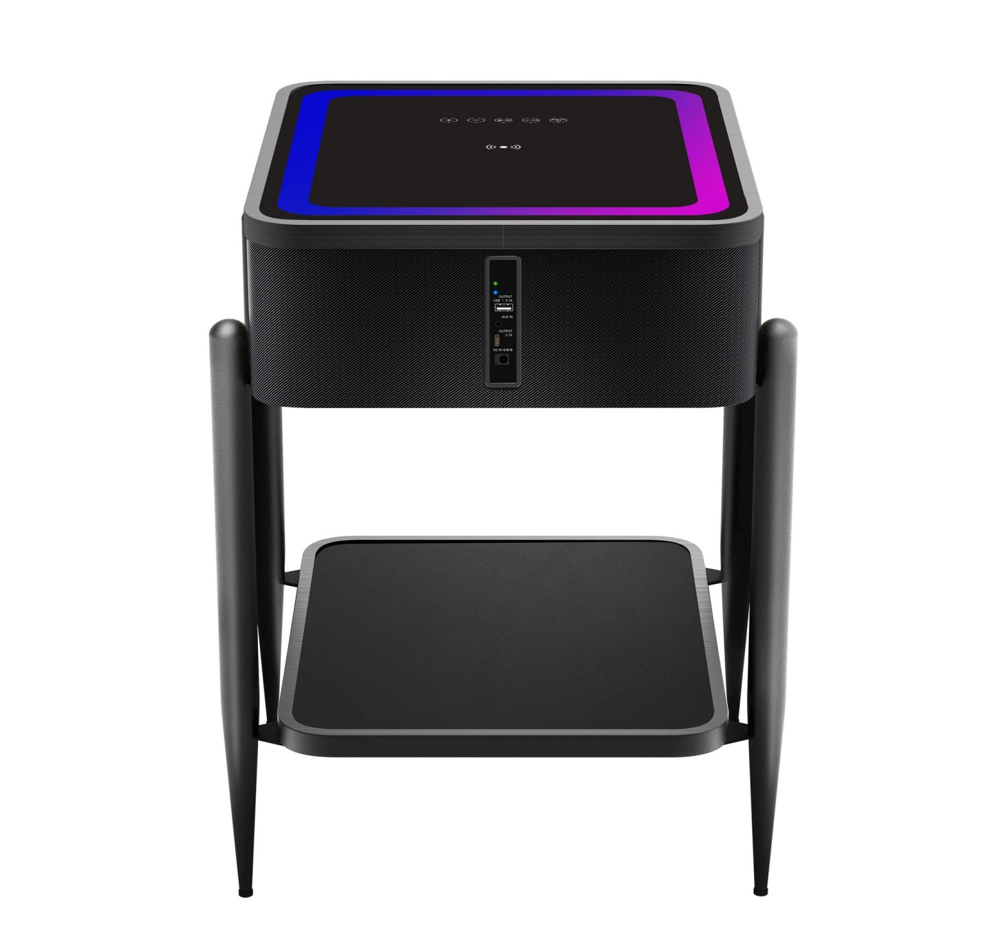 Smart Side Table with Built-in Bluetooth Speaker & Wireless Charging