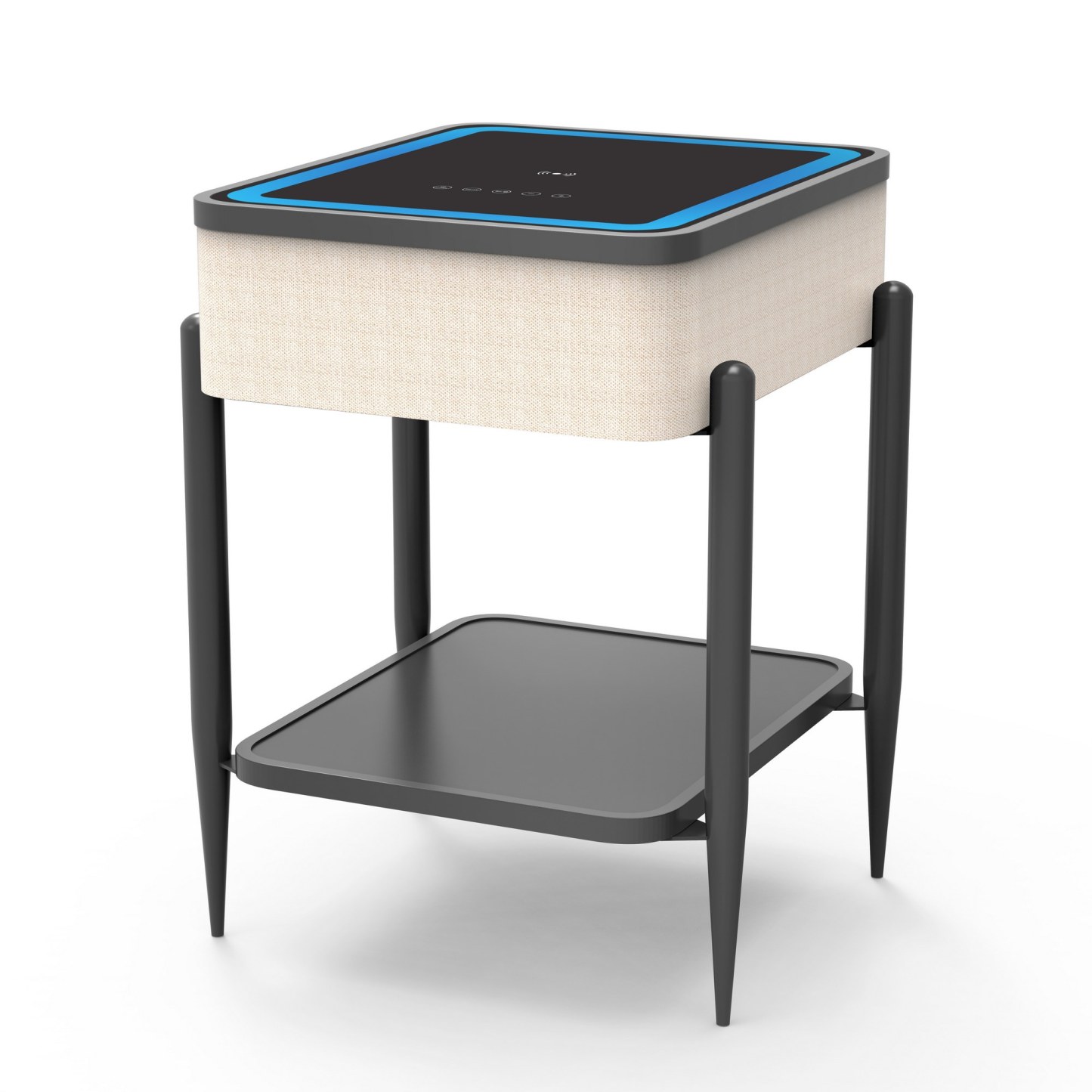 Smart Side Table with Built-in Bluetooth Speaker & Wireless Charging