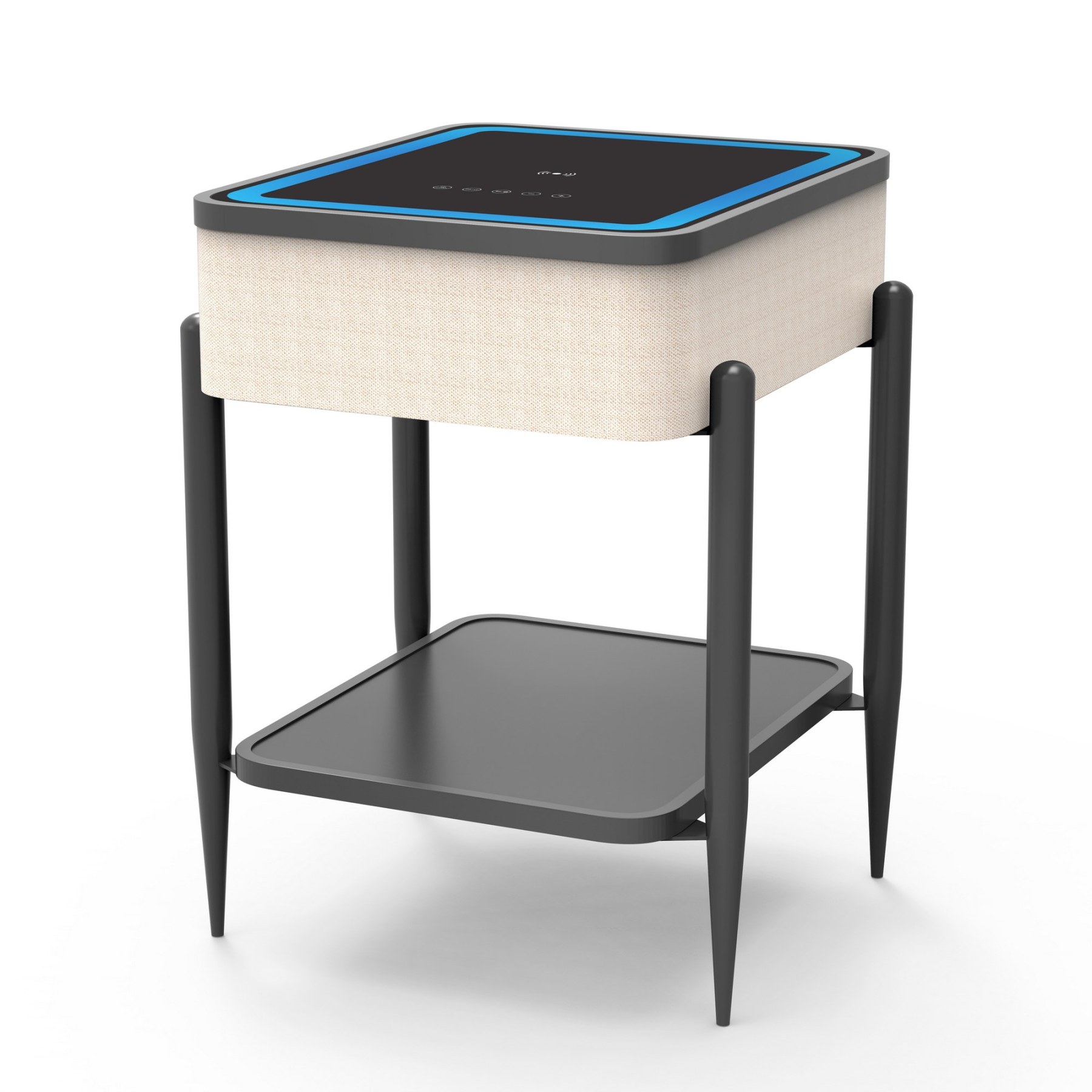 Smart Side Table with Built-in Bluetooth Speaker & Wireless Charging