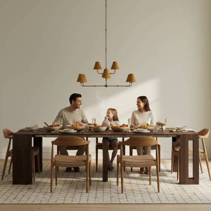 Solid Wood Extendable Dining Table Seats 2-12, 22"-120" | Self-Storing