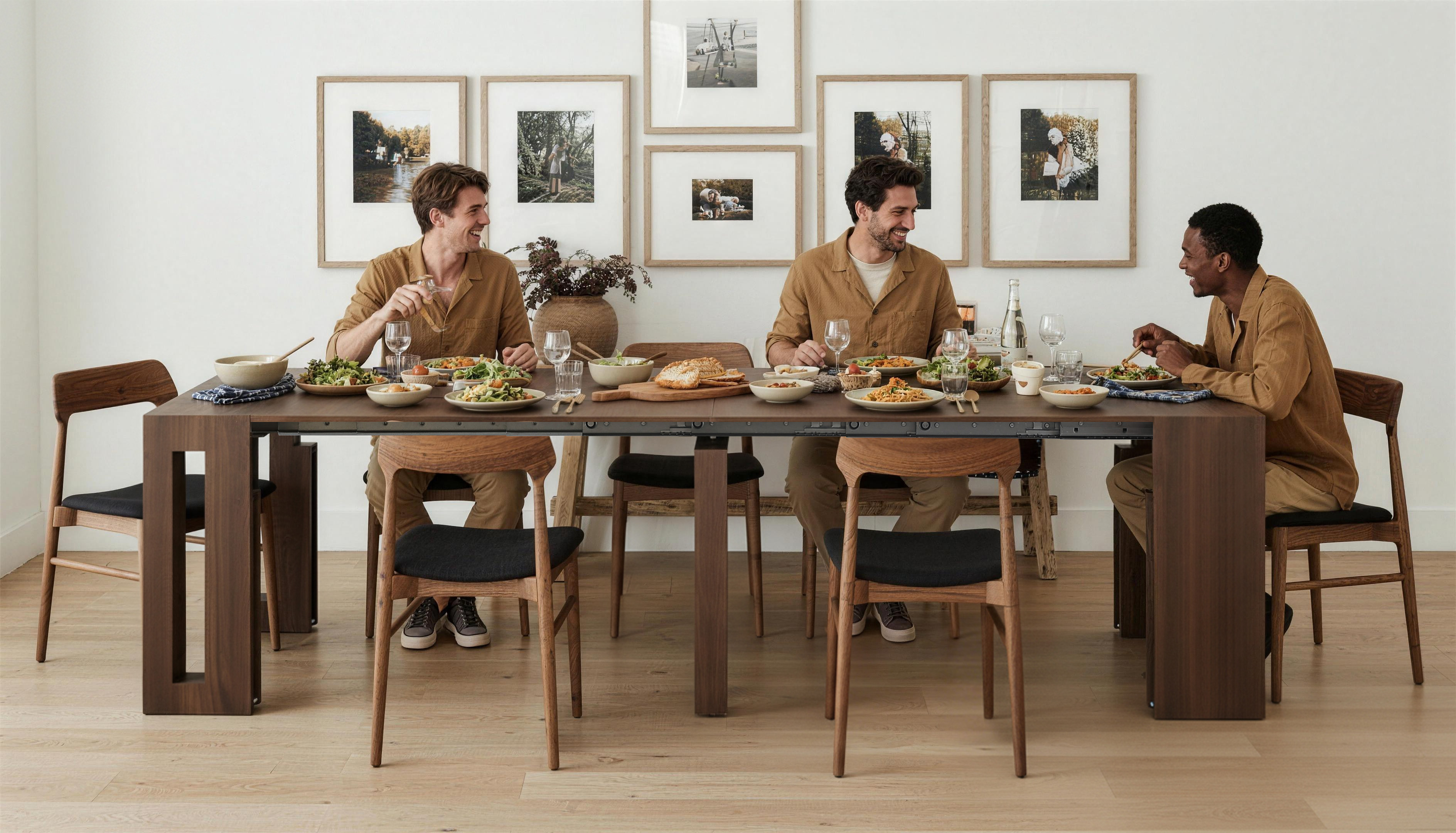 Solid Wood Extendable Dining Table Seats 2-12, 22"-120" | Transforming Console