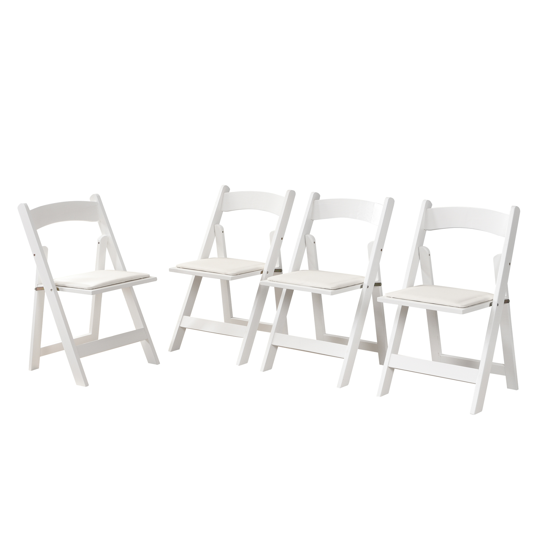 Upholstered Folding Dining Chair w/ Wooden Frame & PU leather | Set of 4