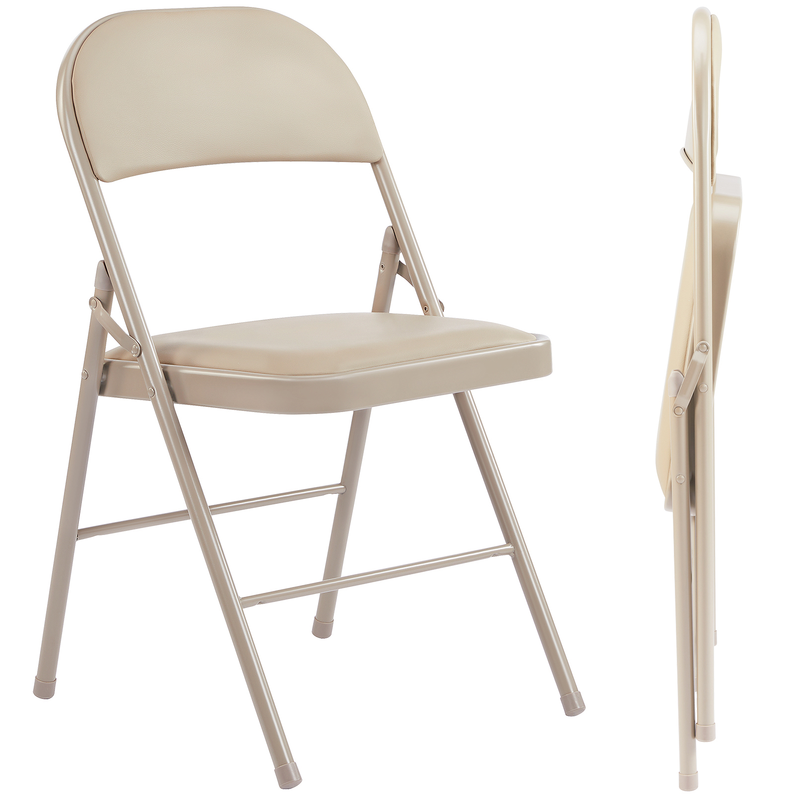 Upholstered Metal Folding Chair for Dining Room & Office | Set of 2
