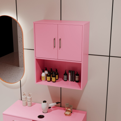 Wall-Mounted Storage Cabinet for Bathroom and Barber Salon Shop