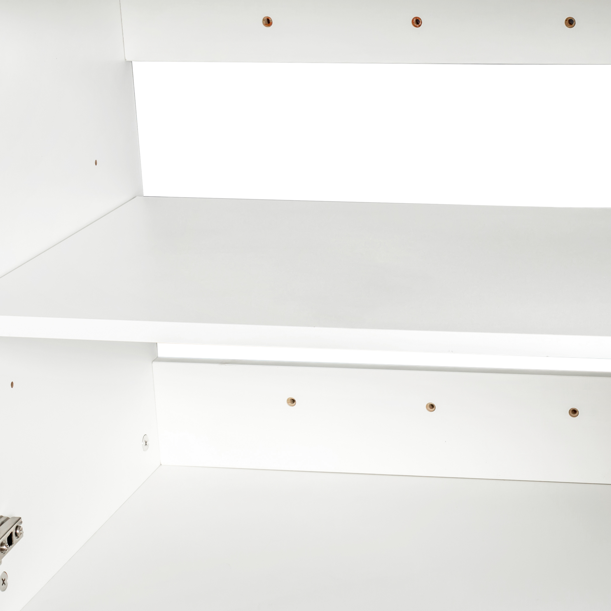 Wall-mounted Storage Cabinet w/ 2 Doors for Kitchen & Bathroom, White