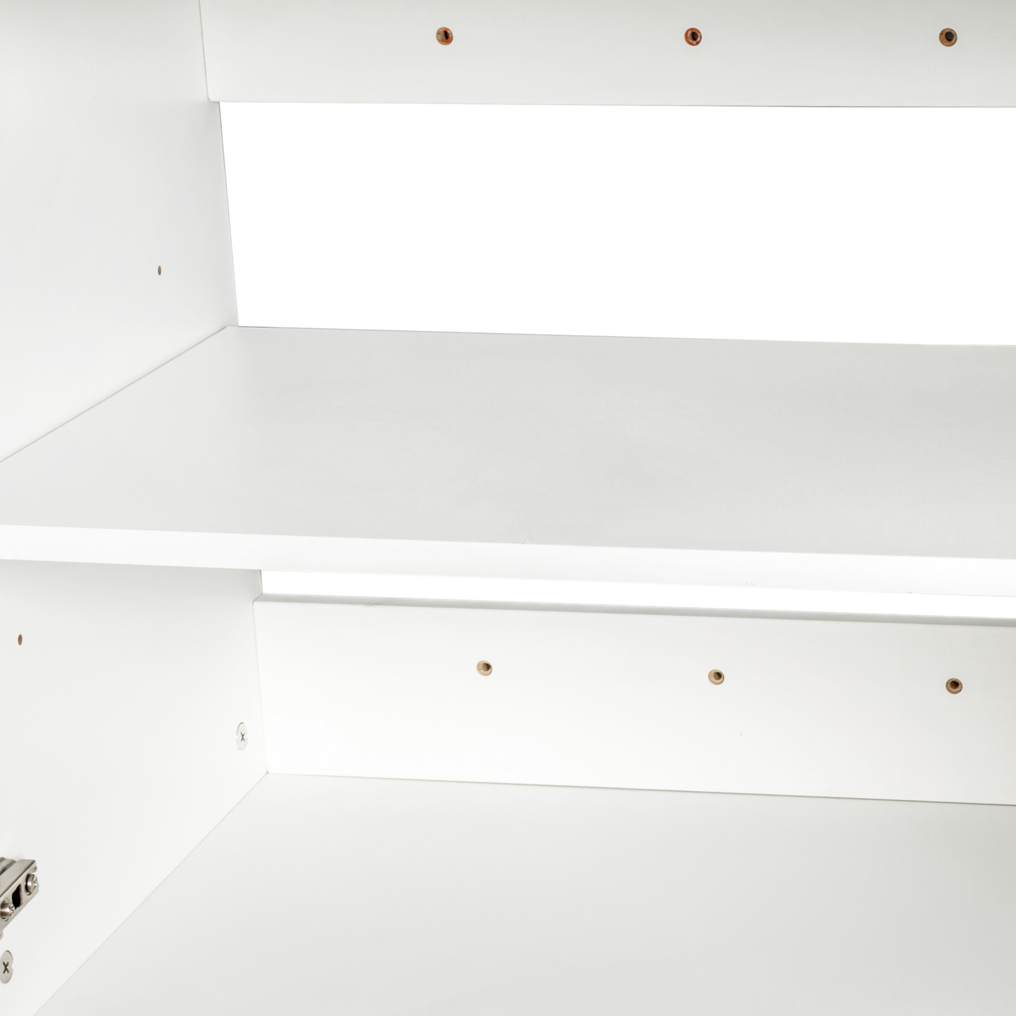Wall-mounted Storage Cabinet w/ 2 Doors for Kitchen & Bathroom, White