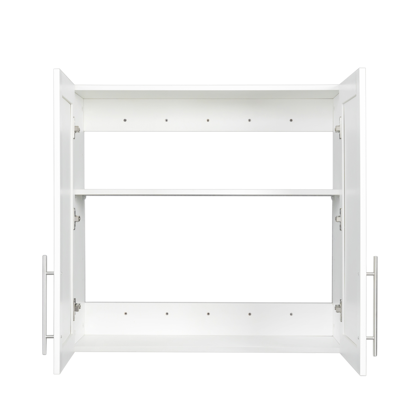 Wall-mounted Storage Cabinet w/ 2 Doors for Kitchen & Bathroom, White