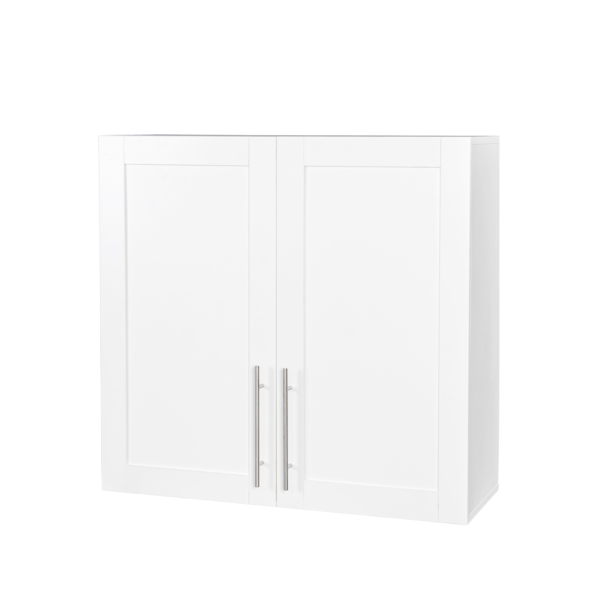 Wall-mounted Storage Cabinet w/ 2 Doors for Kitchen & Bathroom, White