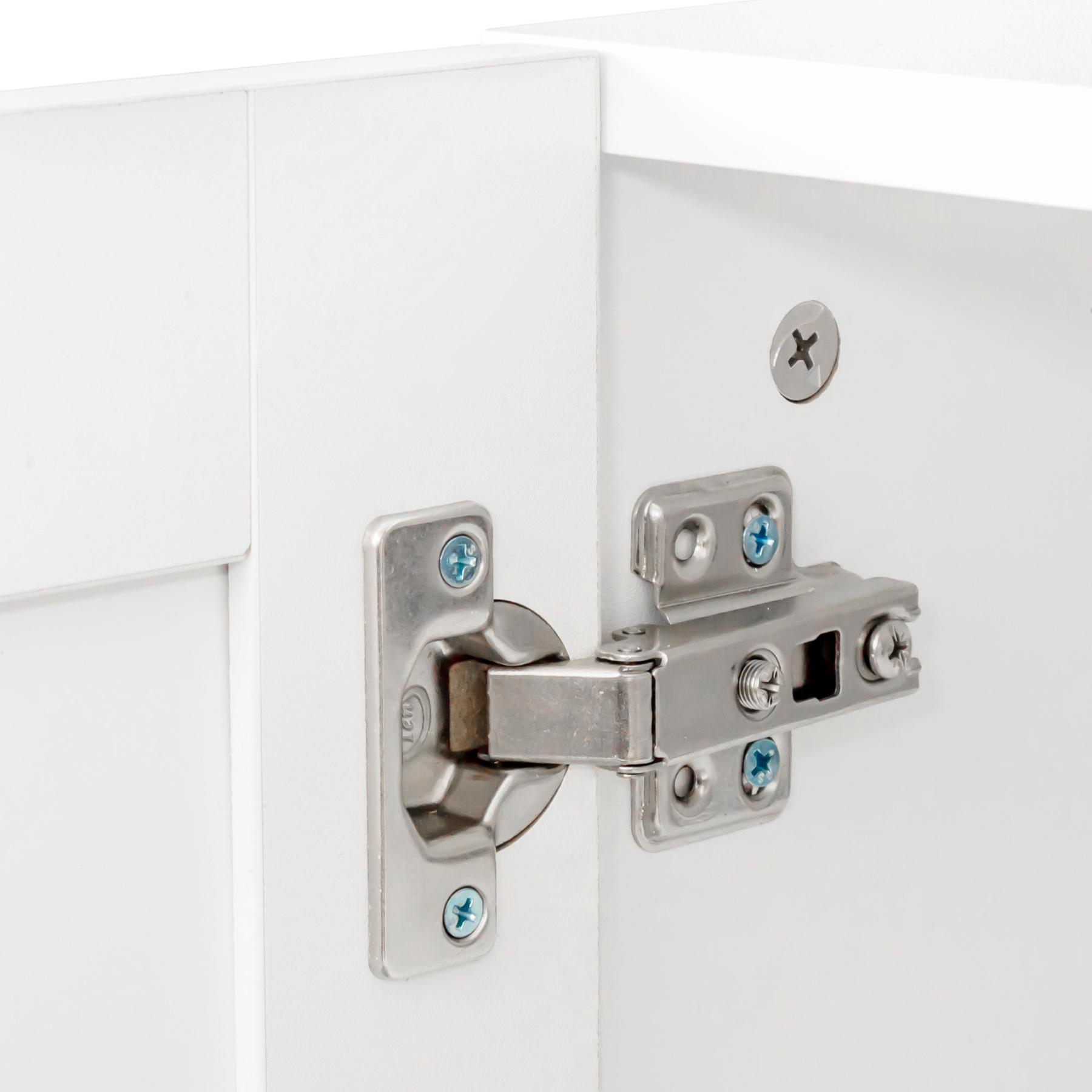 Wall-mounted Storage Cabinet w/ 2 Doors for Kitchen & Bathroom, White