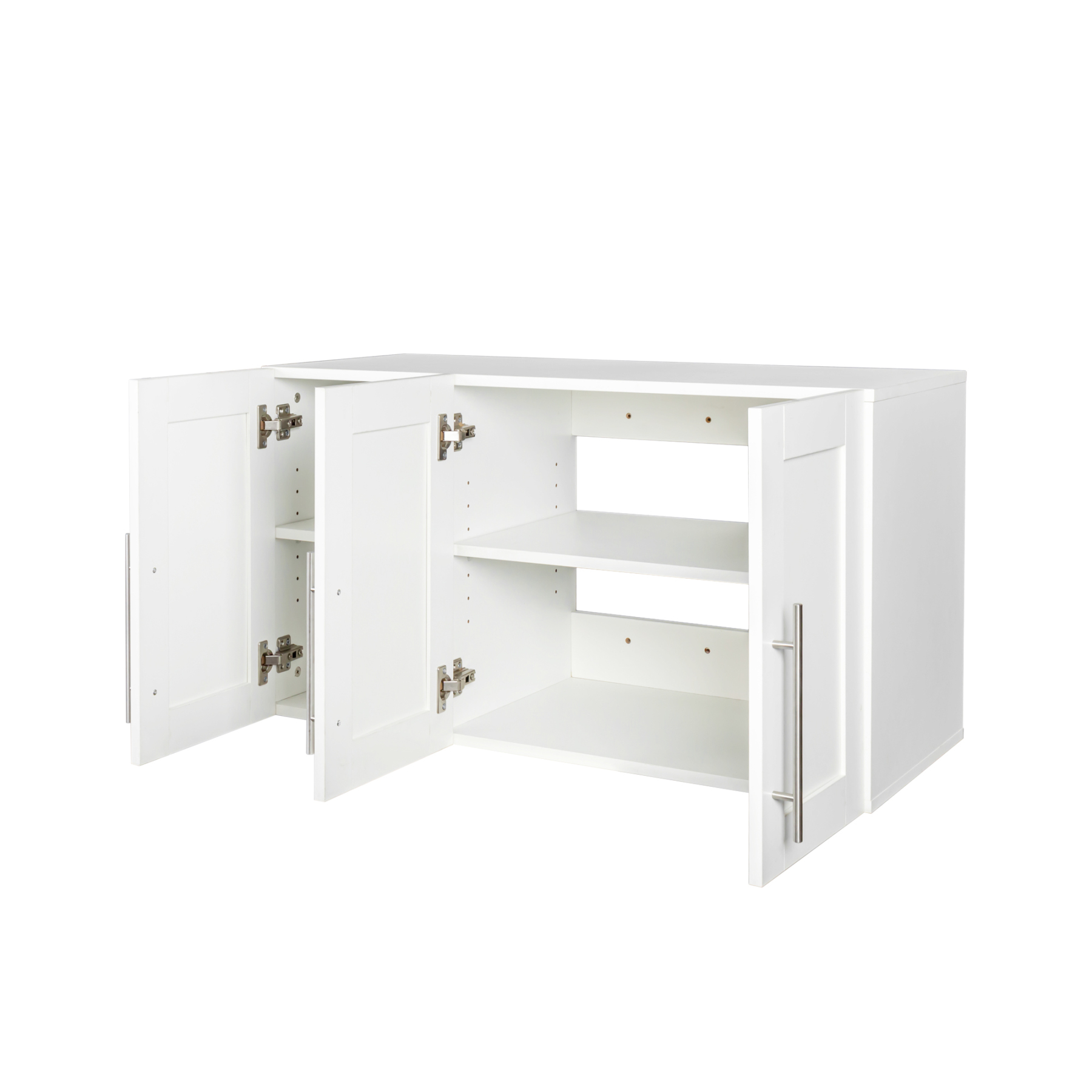 Wall-mounted Storage Cabinet w/ 3 Doors for Kitchen & Bathroom, White