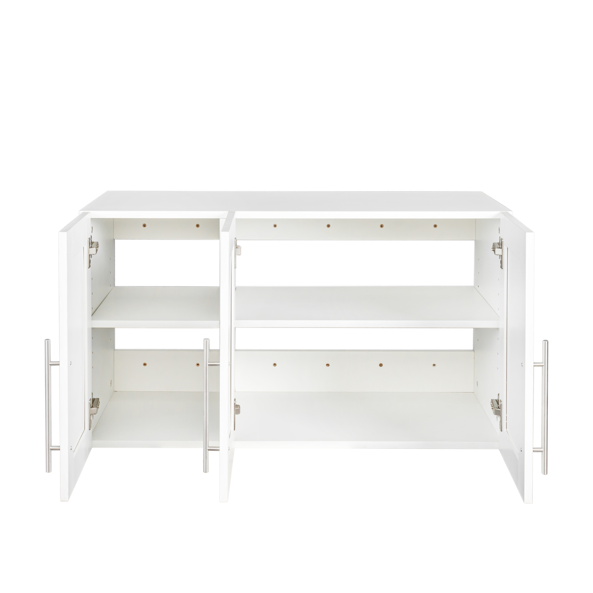 Wall-mounted Storage Cabinet w/ 3 Doors for Kitchen & Bathroom, White