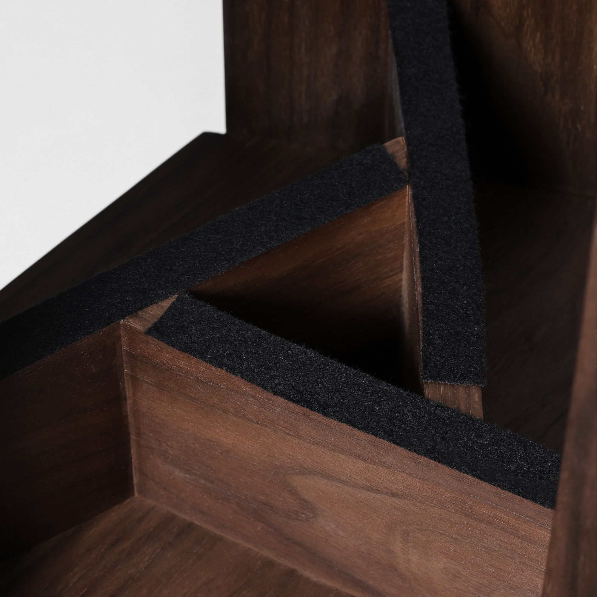 Walnut Hexagonal Stacking Stools (Set of 2) | Modular Side Table & Seat