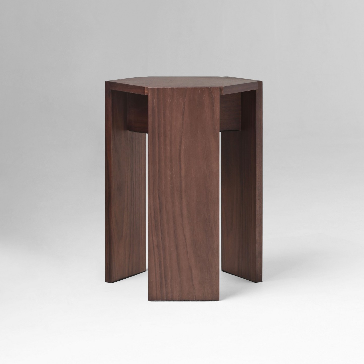 Walnut Hexagonal Stacking Stools (Set of 2) | Modular Side Table & Seat