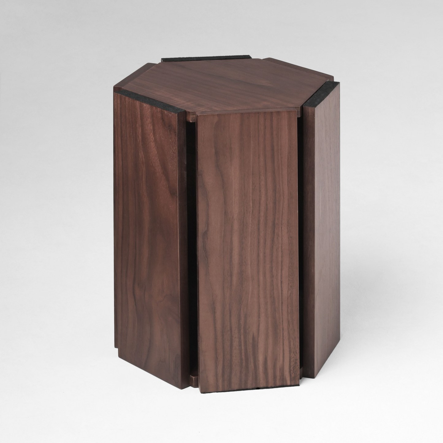 Walnut Hexagonal Stacking Stools (Set of 2) | Modular Side Table & Seat