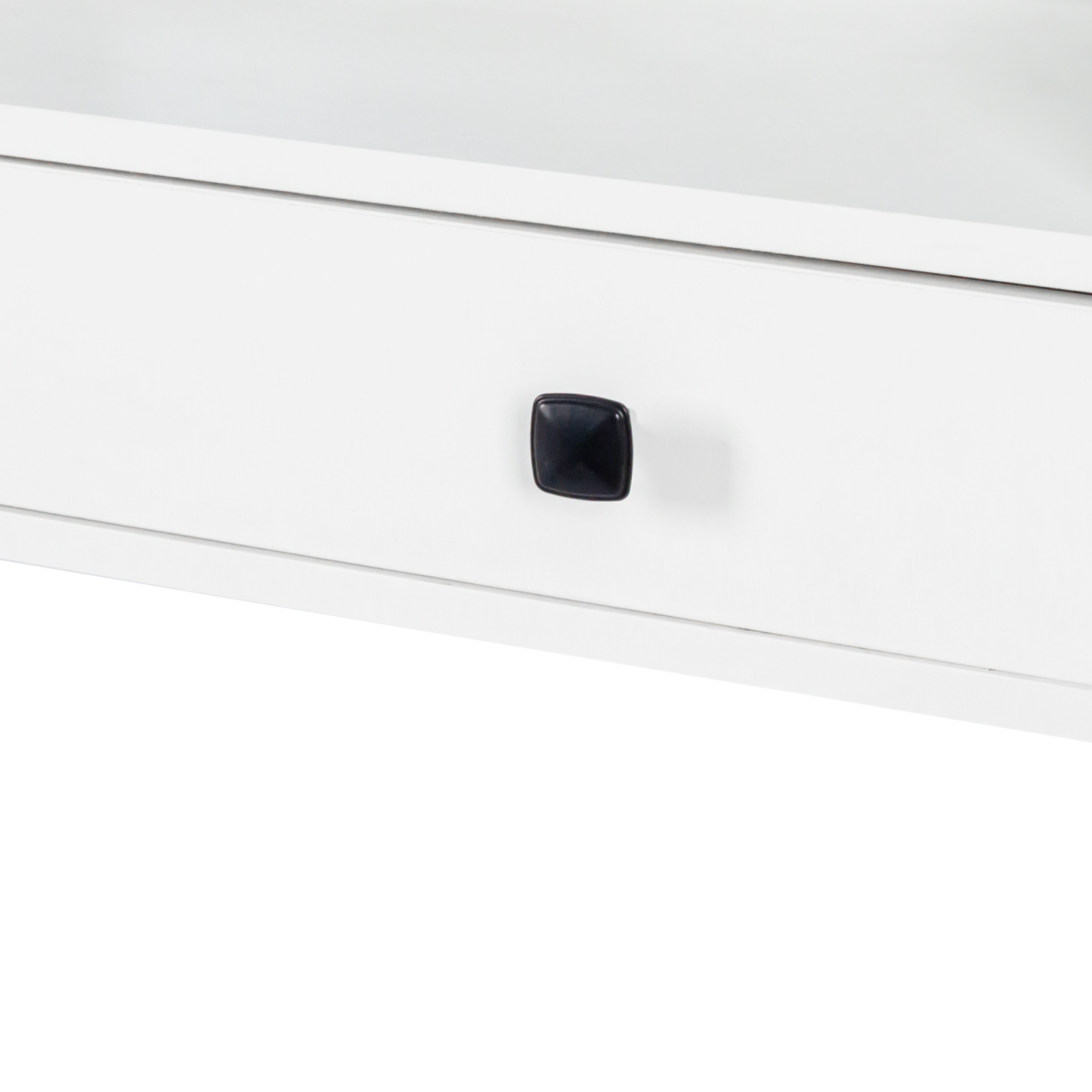 White Vanity Desk Set with Cushioned Stool, Lighted Mirror and Drawers for Bedroom
