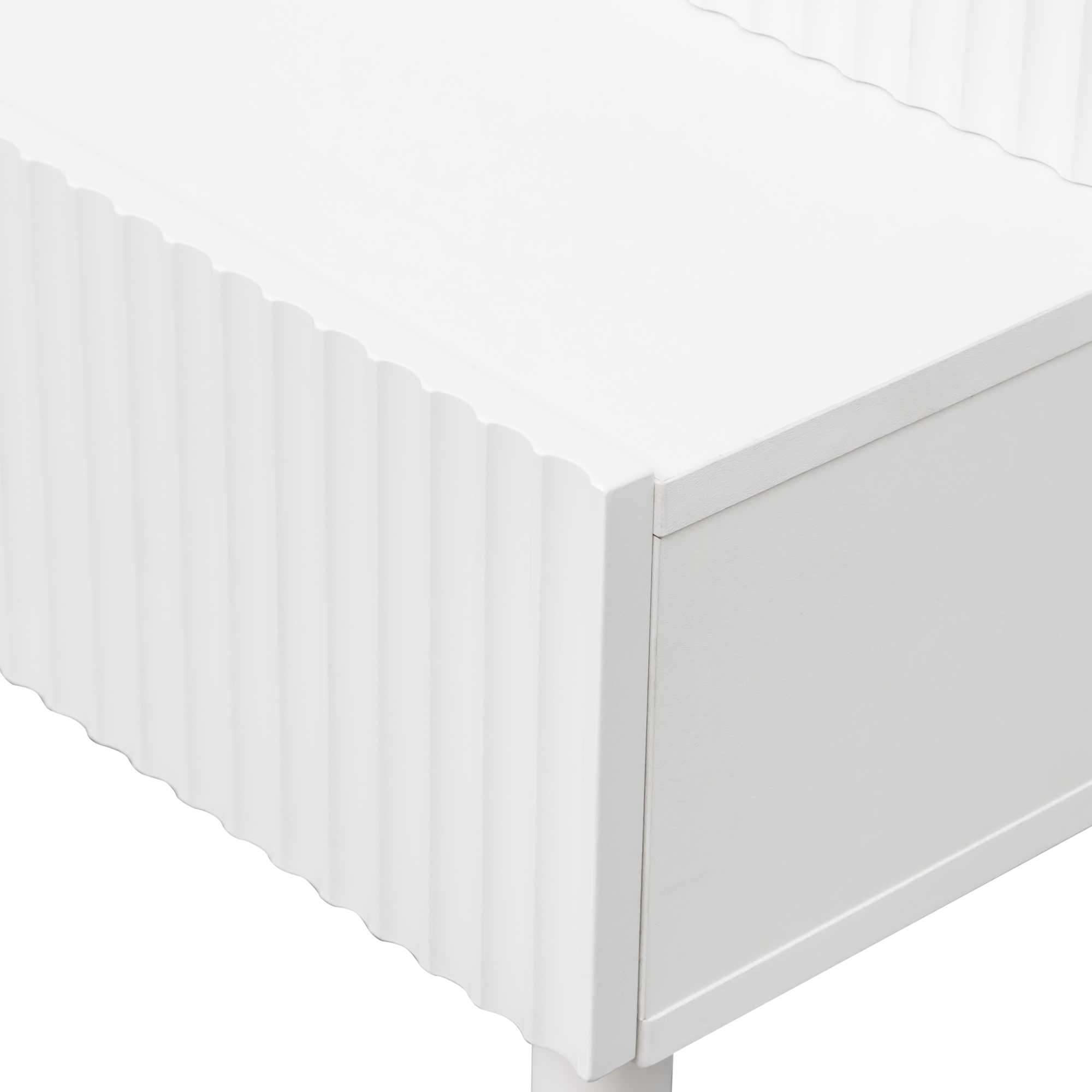 White Vanity Makeup Desk with Lighted Mirror, 3 Drawers & Storage Cabinet
