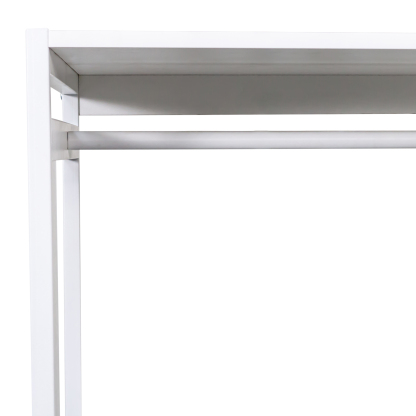 White Wardrobe Closet with Shelves & Hanging Rod for Bedroom, Living Room, Laundry Room