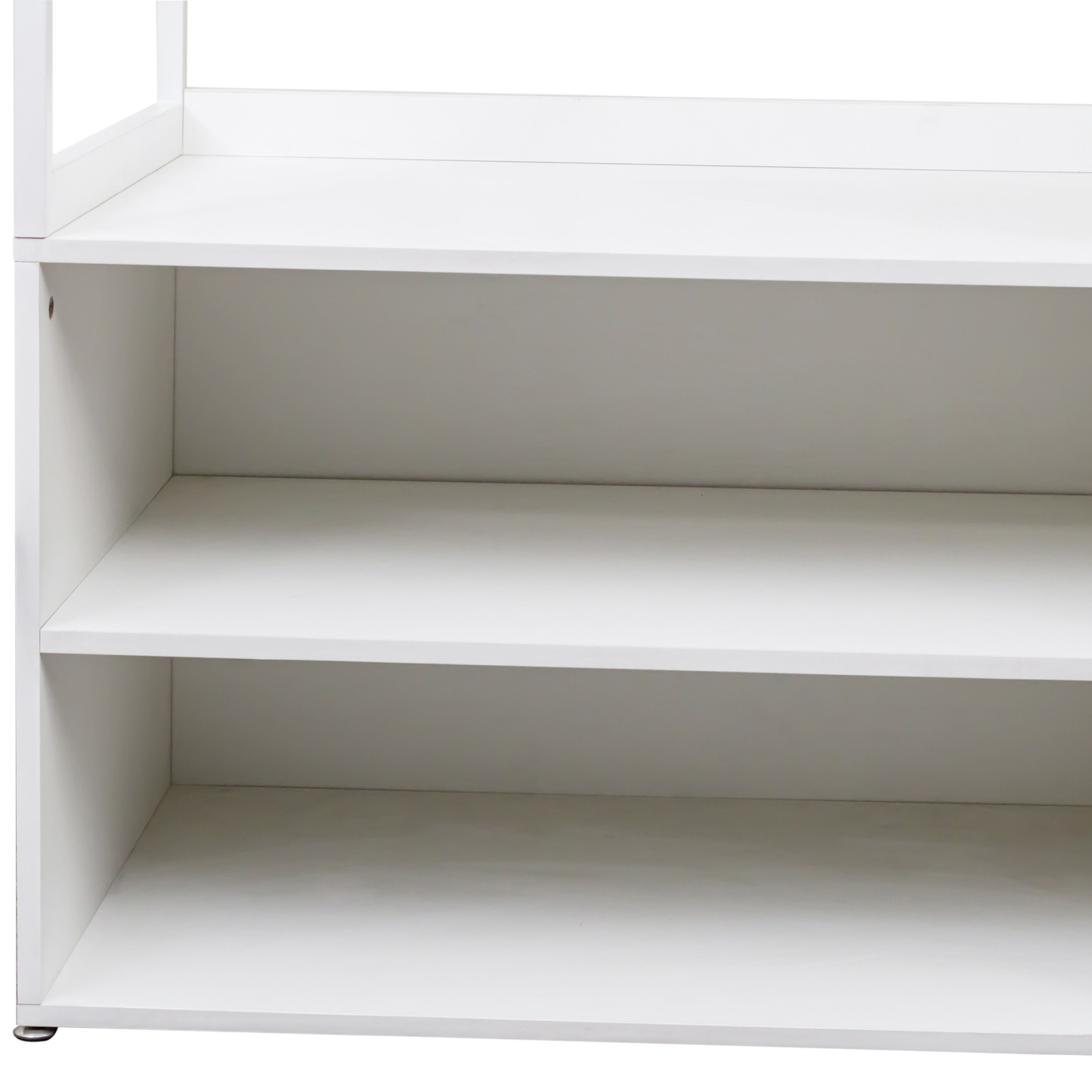 White Wardrobe Closet with Shelves & Hanging Rod for Bedroom, Living Room, Laundry Room