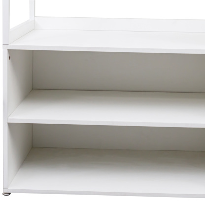 White Wardrobe Closet with Shelves & Hanging Rod for Bedroom, Living Room, Laundry Room