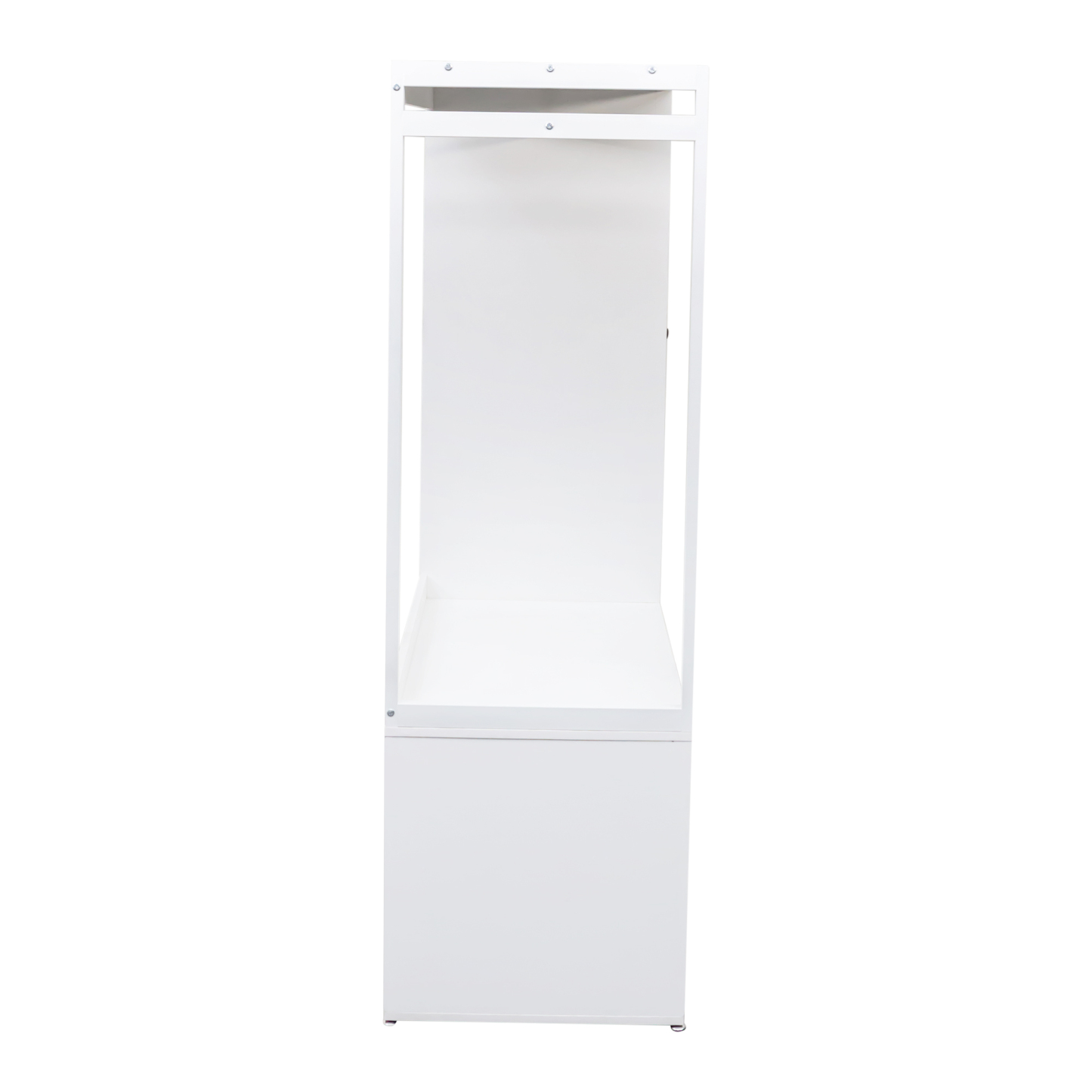 White Wardrobe Closet with Shelves & Hanging Rod for Bedroom, Living Room, Laundry Room