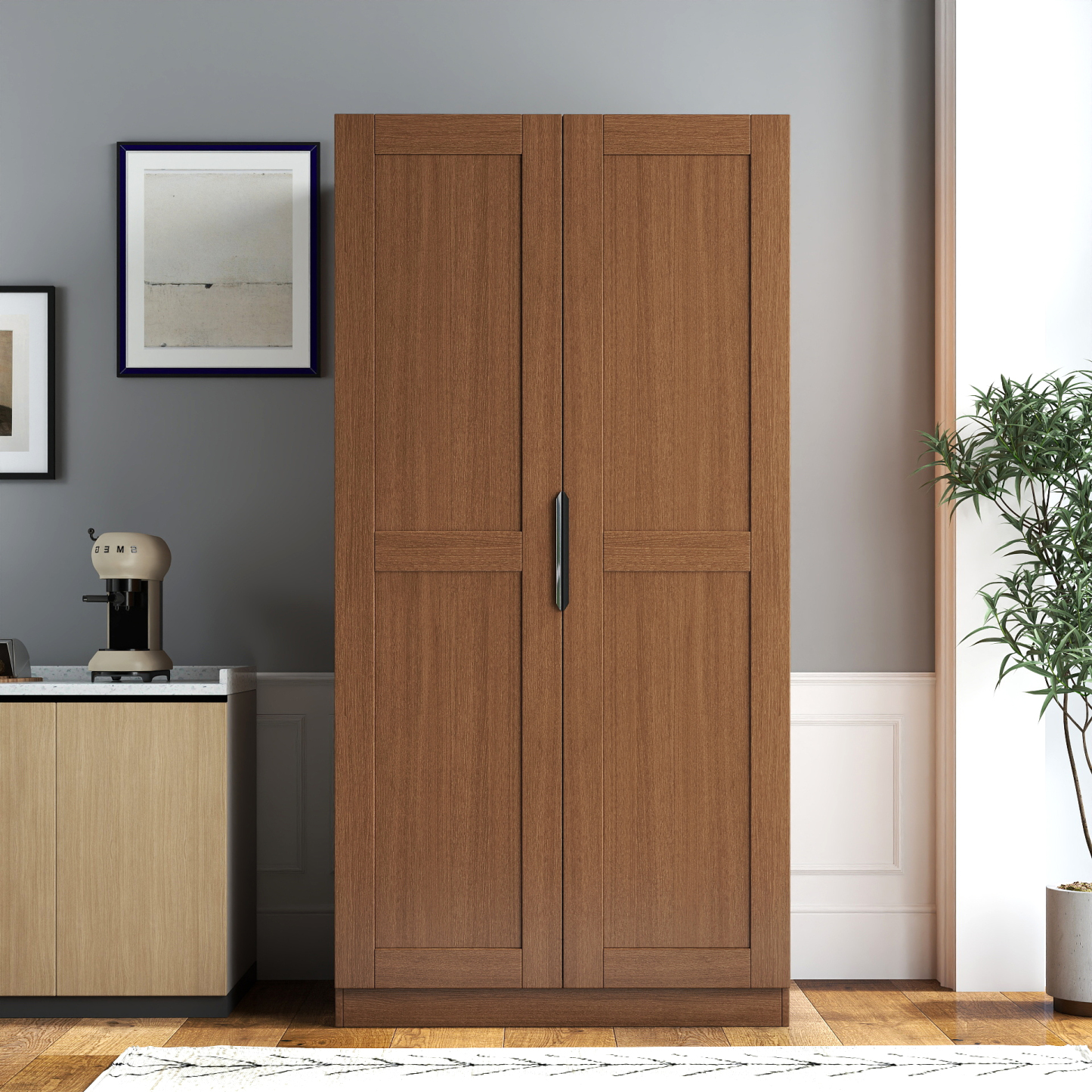 63" Tall Kitchen Pantry Cabinet w/ Doors & Shelves | Joysource