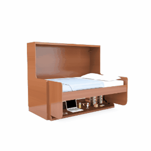 Horizontal Murphy Bed with Desk for Small Apartments, Offices, Guest Room