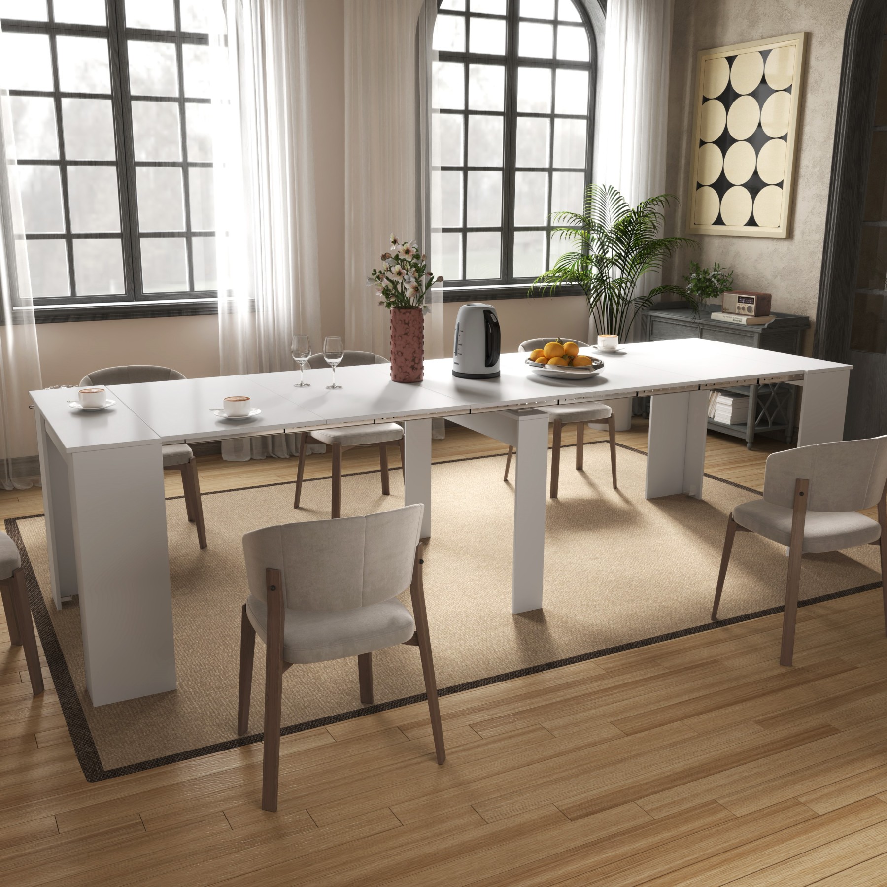 Space-Saving Extendable Dining Table for 2-12 People - Joysource