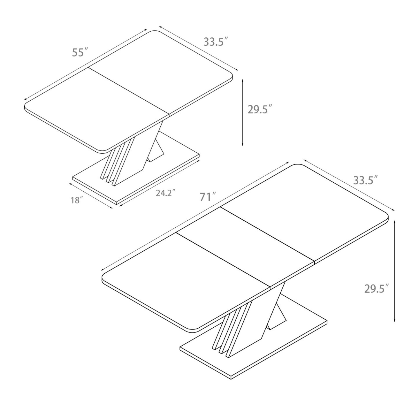 Extendable Dining Table 4-8 Seats for Kitchen & Dining Room | Joysource
