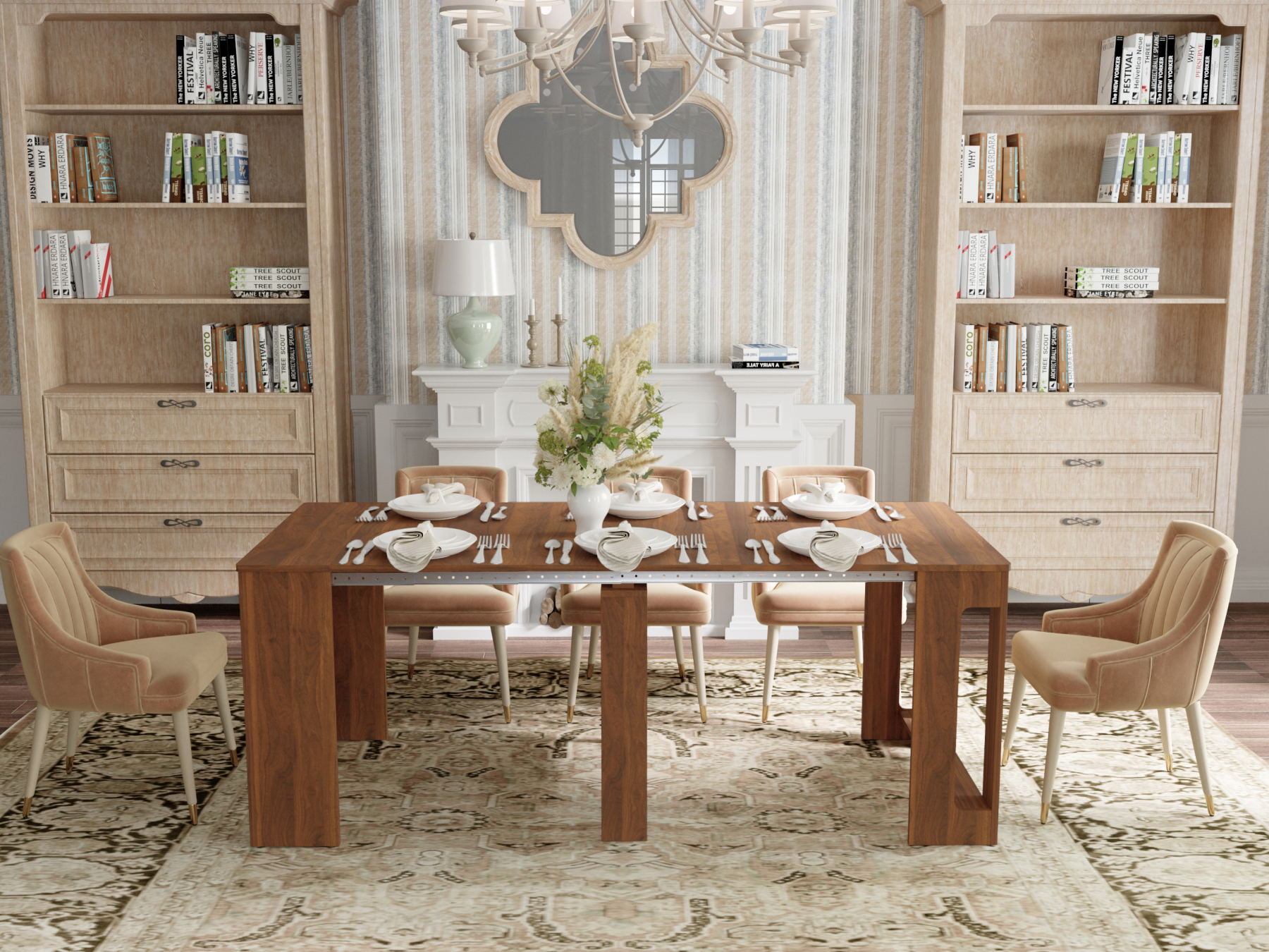 Space-Saving Extendable Console to Dining Table Seats 2 - 8 | Transforms 19" to 78"