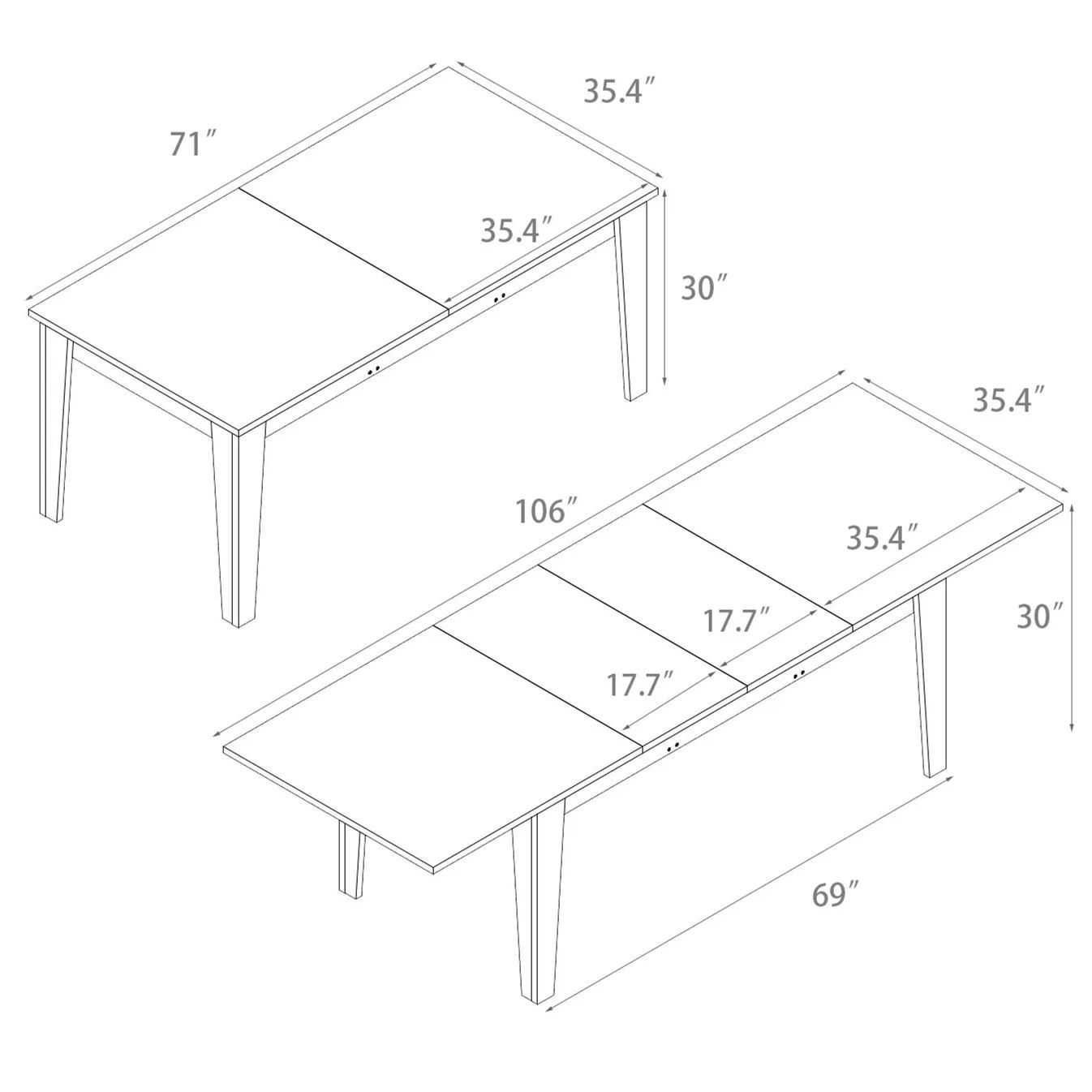 Extendable Dining Table 4-10 Seats for Kitchen & Dining Room | Joysource