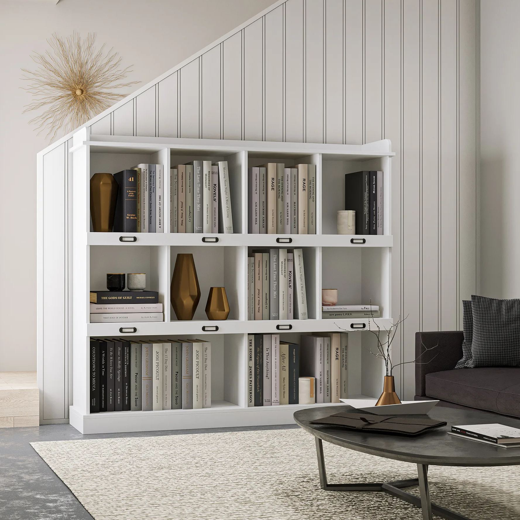 10-Shelf Bookcase w/ Chubby Holes | Storage Cabinet - Joysource
