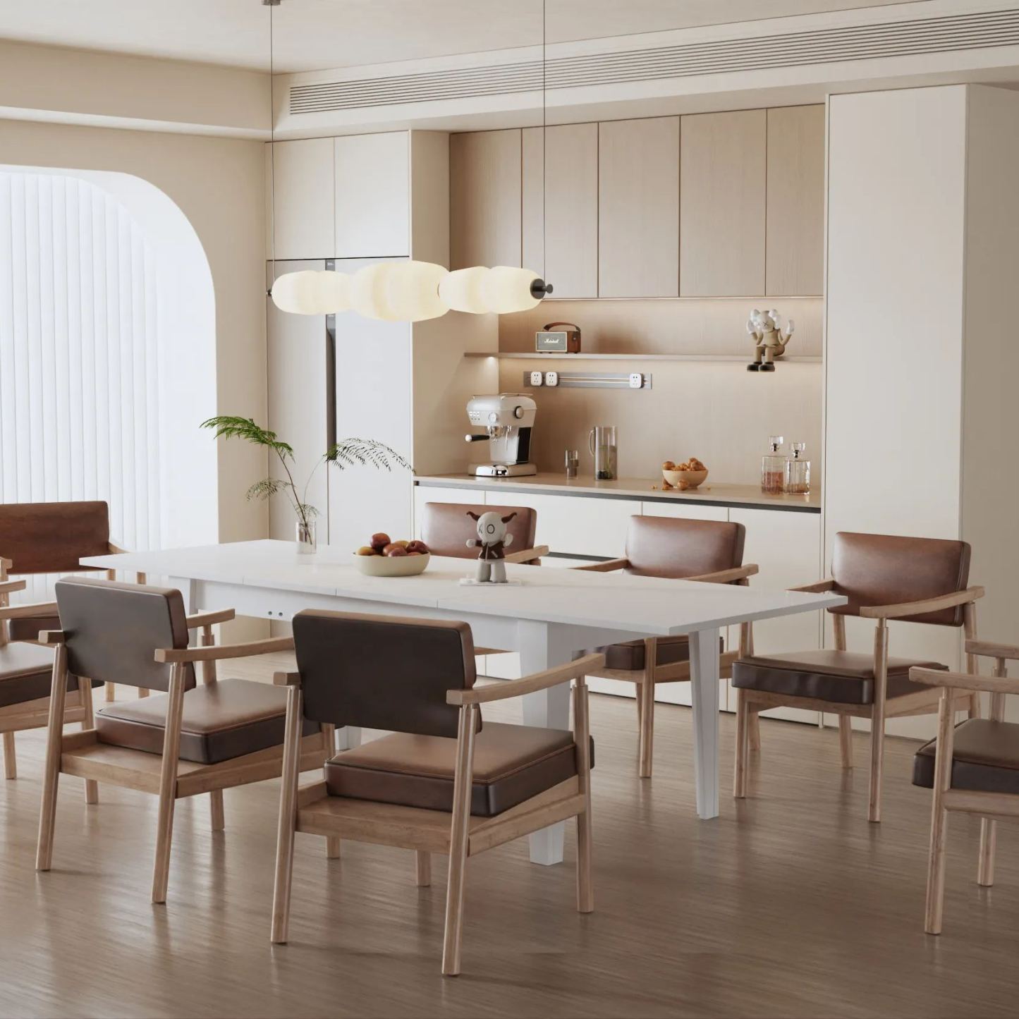 71"-106" Rectangular Extendable Dining Table for 4 - 12 People