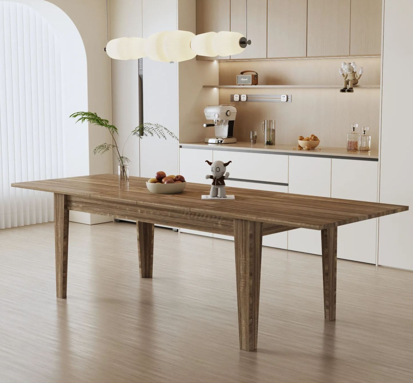 71"-106" Rectangular Extendable Dining Table for 4 - 12 People