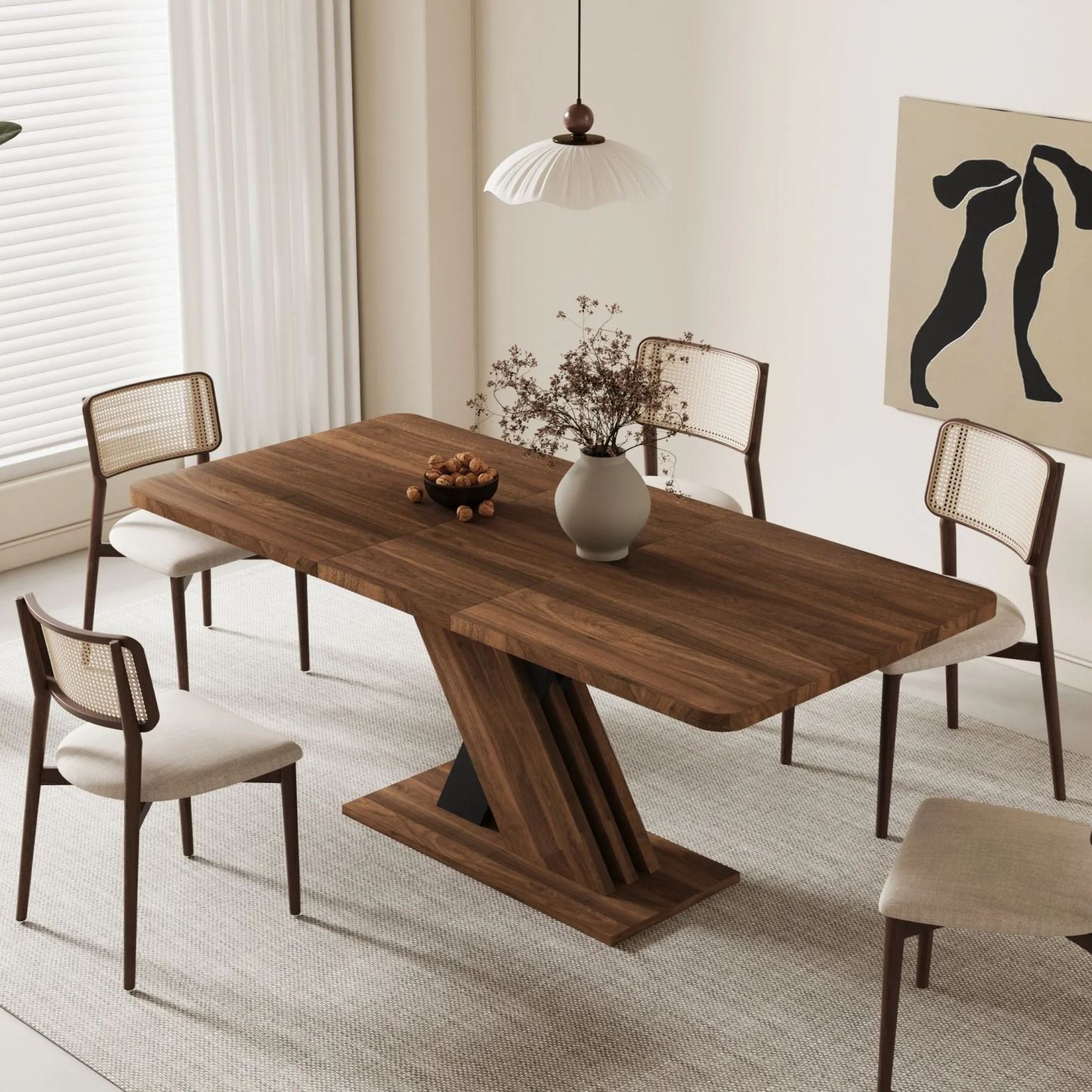 55"-71" Extendable Dining Table 4-8 Seats for Kitchen & Dining Room | Joysource