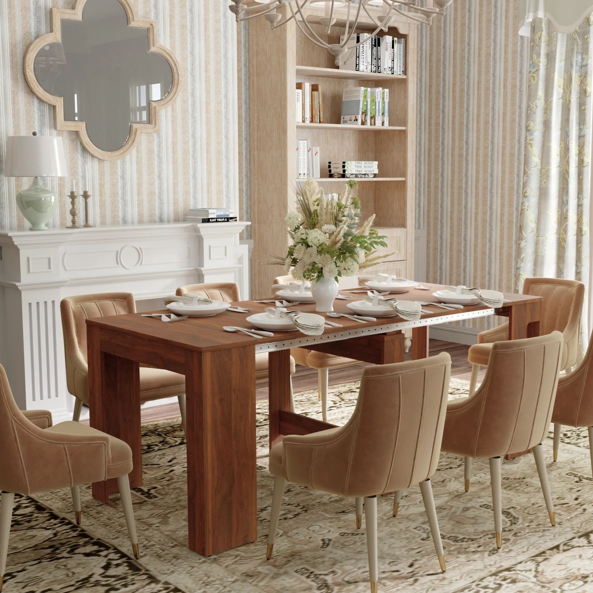 Space-Saving Extendable Console to Dining Table Seats 2 - 8 | Transforms 19" to 78"