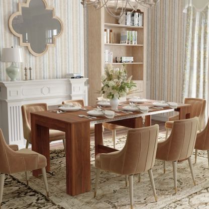 Space-Saving Extendable Console to Dining Table Seats 2 - 8 | Transforms 19" to 78"
