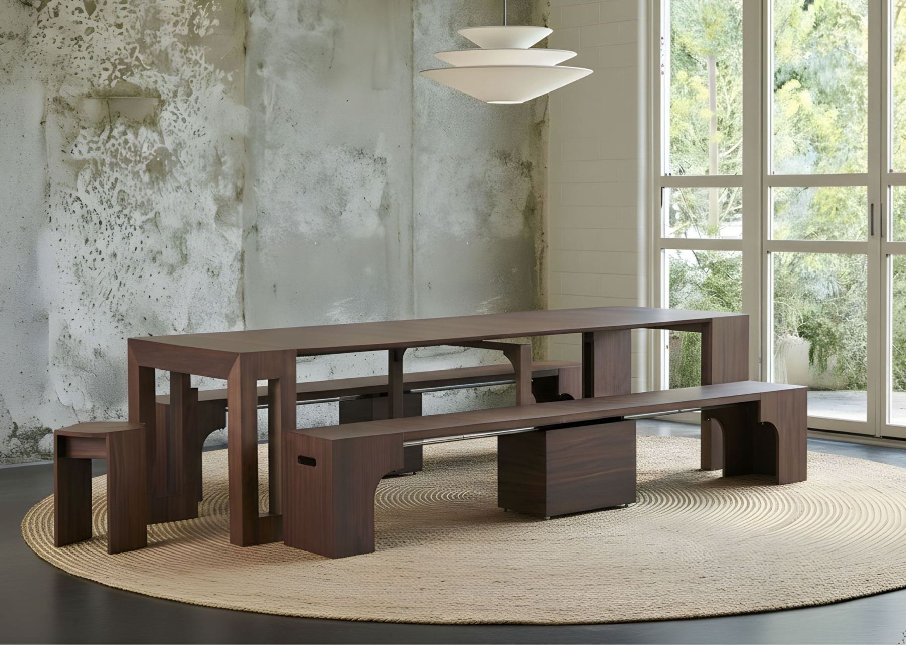 Solid Wood Extendable Dining Table Seats 2-12, 22"-120" | Self-Storing