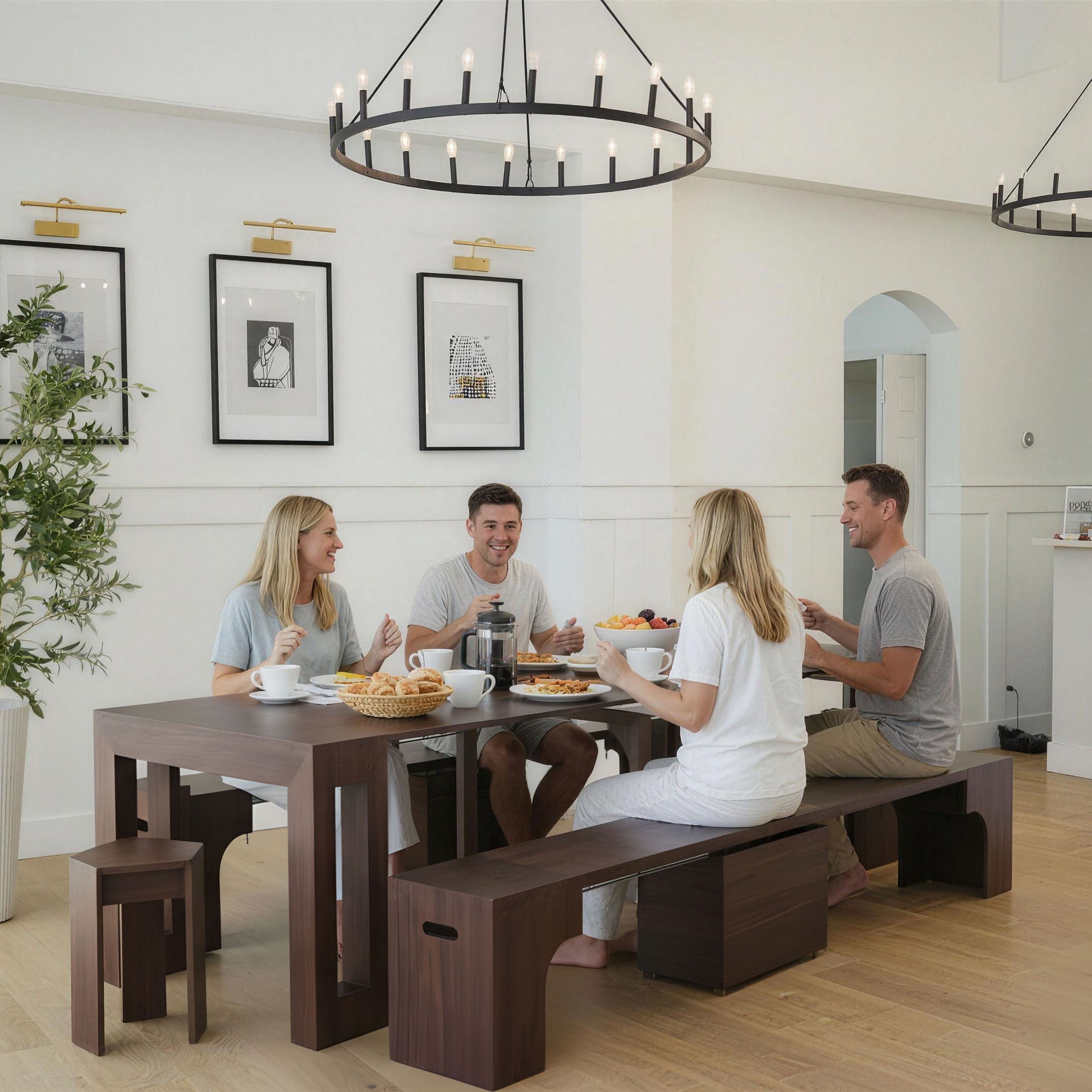 Solid Wood Extendable Dining Table Seats 2-12, 22"-120" | Transforming Console