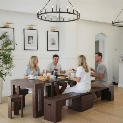 Solid Wood Extendable Dining Table Seats 2-12, 22"-120" | Transforming Console