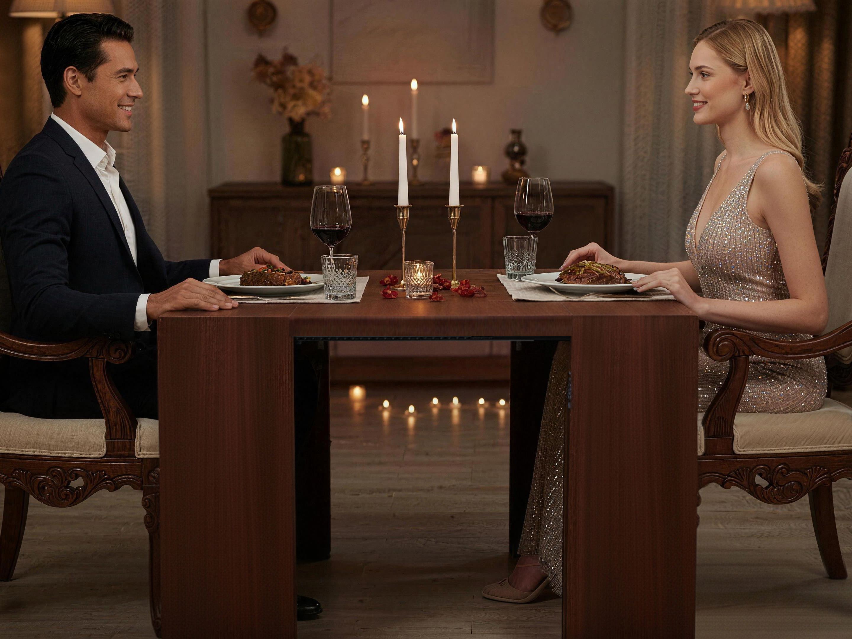 Solid Wood Extendable Console Table, Seats 2–12, Expandable Dining