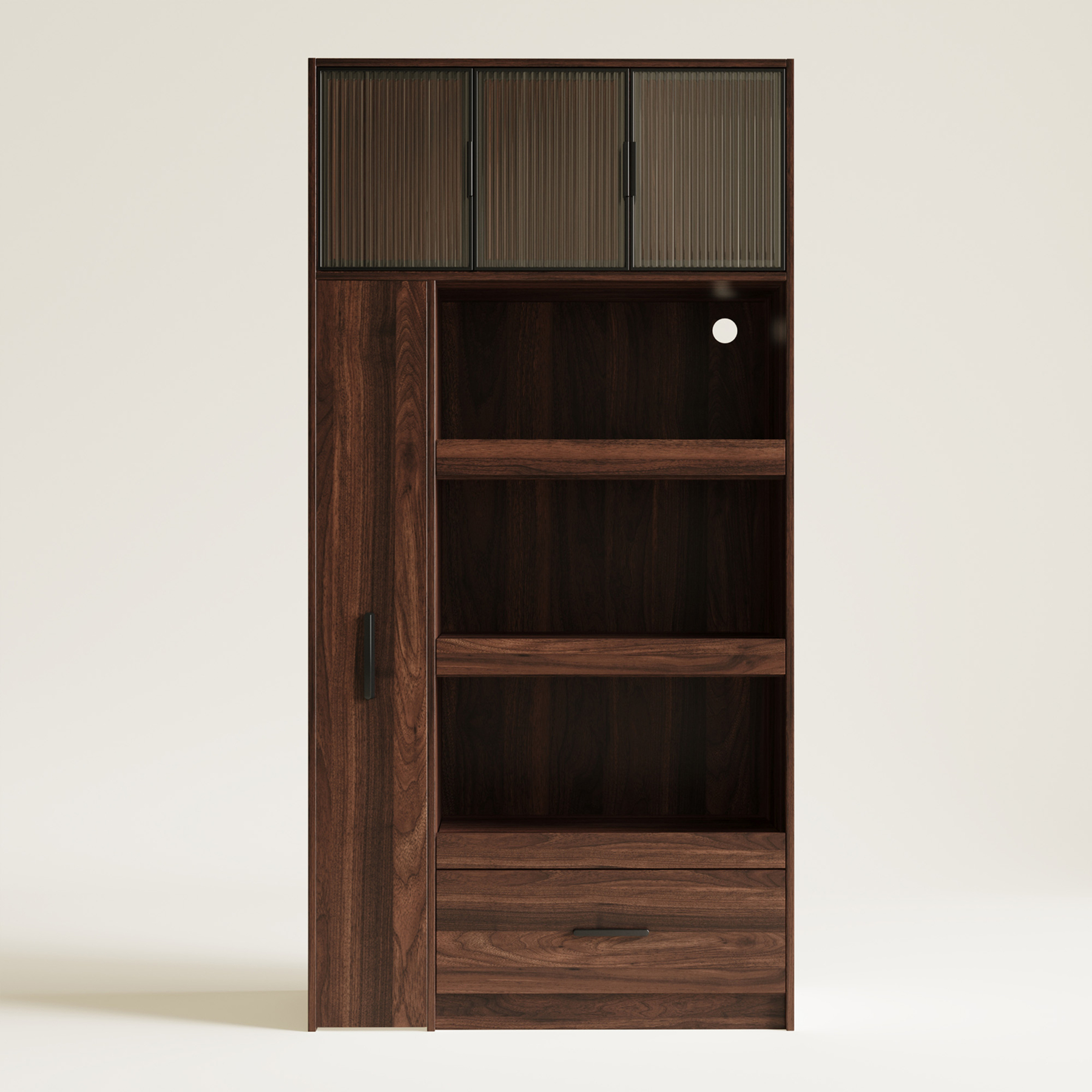 71" Kitchen Pantry Cabinet w/ Pull-Out Storage Shelves, Drawer & Microwave Stand