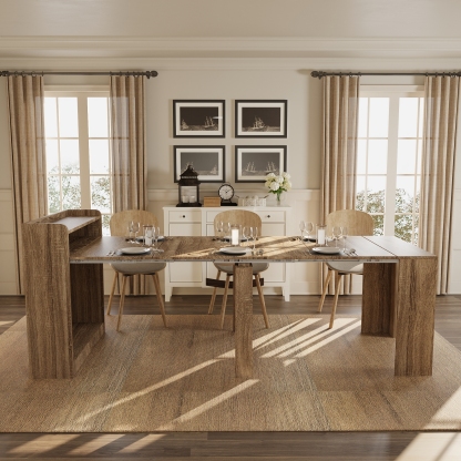 Extendable Dining Table with Hidden Storage for 1-9 People | 21"-98"