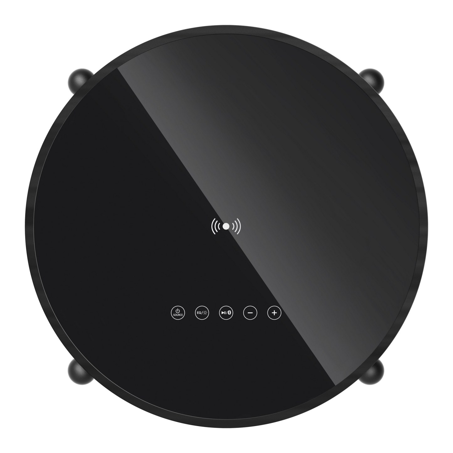 Round Smart Side Table with Built-in Bluetooth Speaker & Wireless Charging