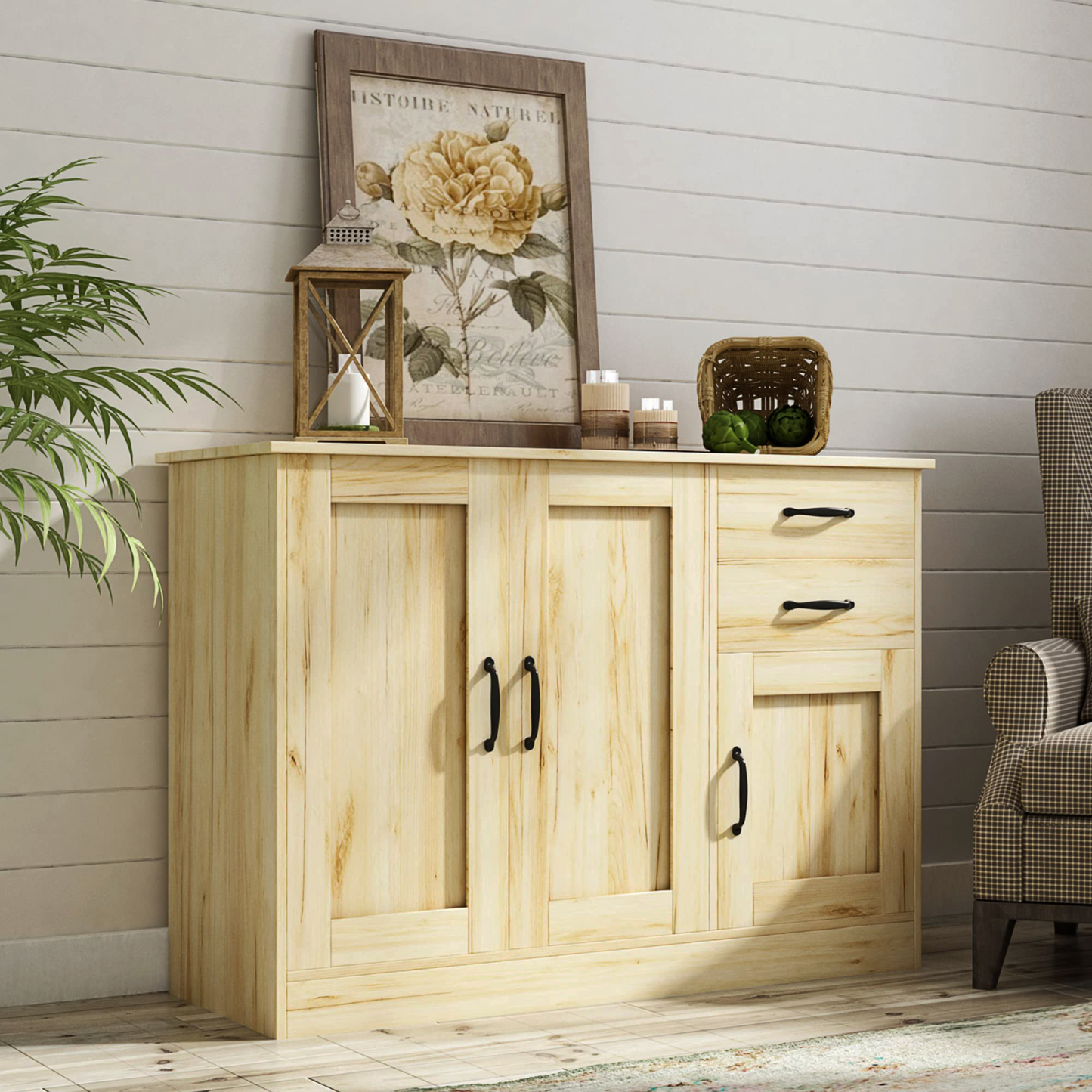 43" Buffet Sideboard Cabinet w/ Adjustable Shelves & Drawers