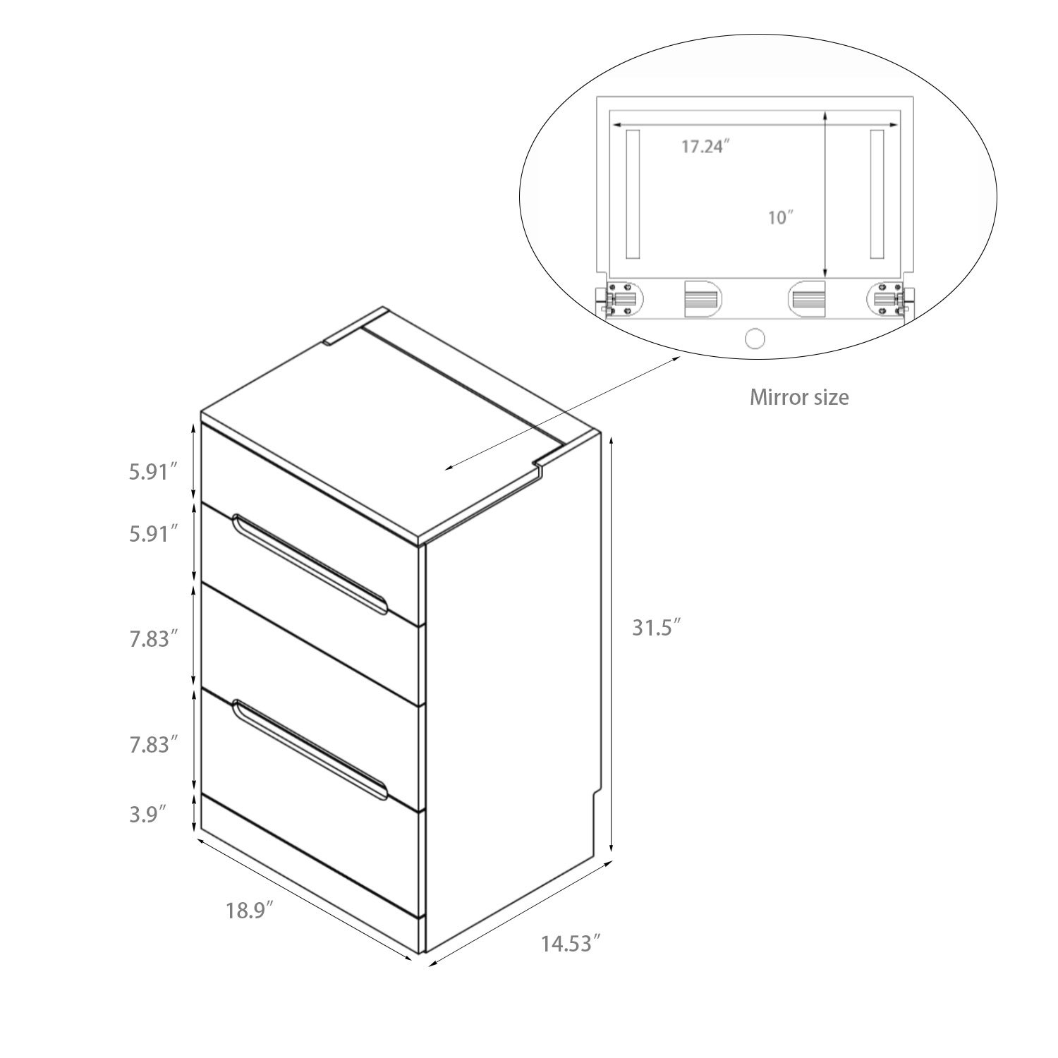 3 in 1 Convertible Makeup Vanity Set w/ Drawers, Glass Tabletop, Flip-Up Mirror | Space-Saving
