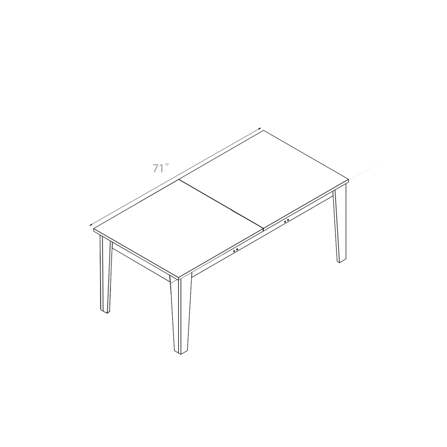 71"-106" Rectangular Extendable Dining Table for 4 - 12 People