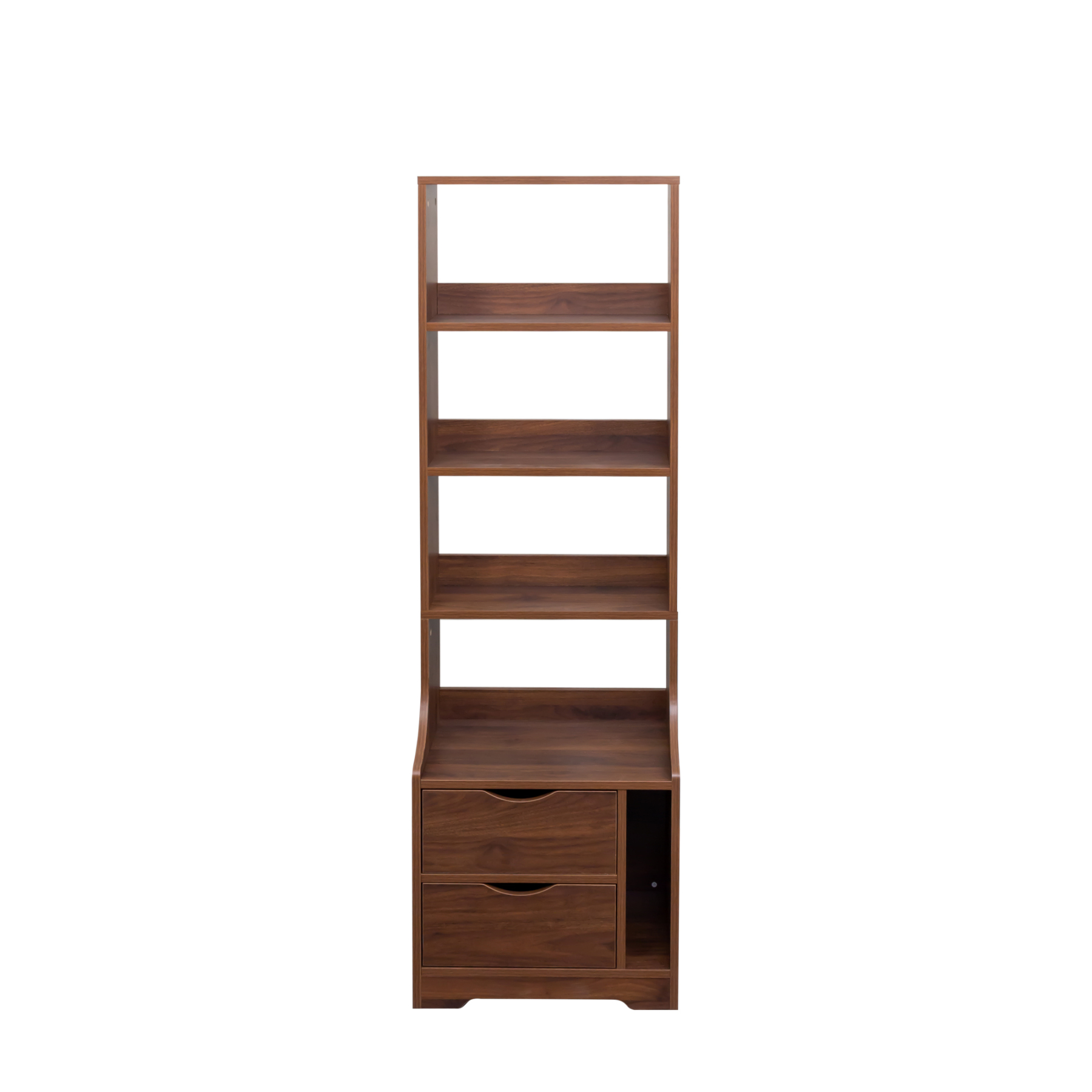 5-Tier Tall Nightstand with 2 Drawers for Bedroom, Home Office | Bookshelf