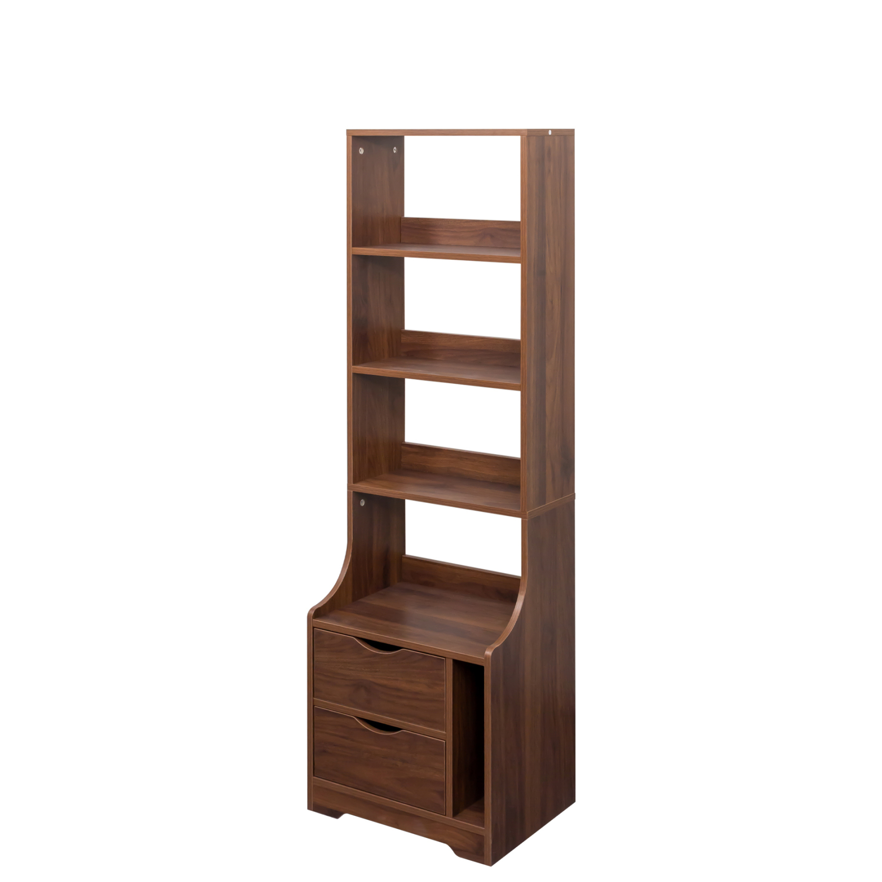 5-Tier Tall Nightstand with 2 Drawers for Bedroom, Home Office | Bookshelf