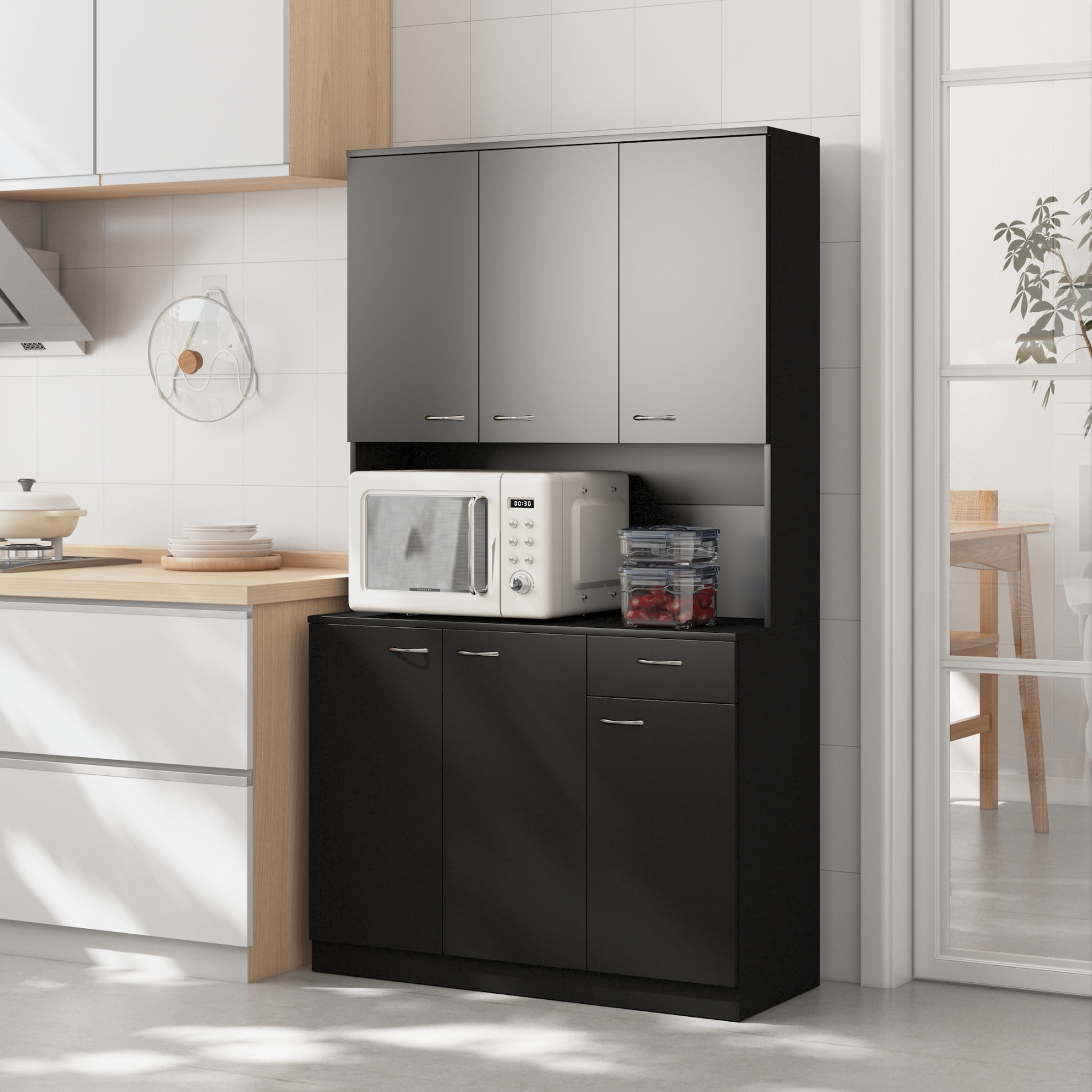 71" Tall Storage Cabinet for Kitchen, Living Room, Office | Kitchen Pantry 