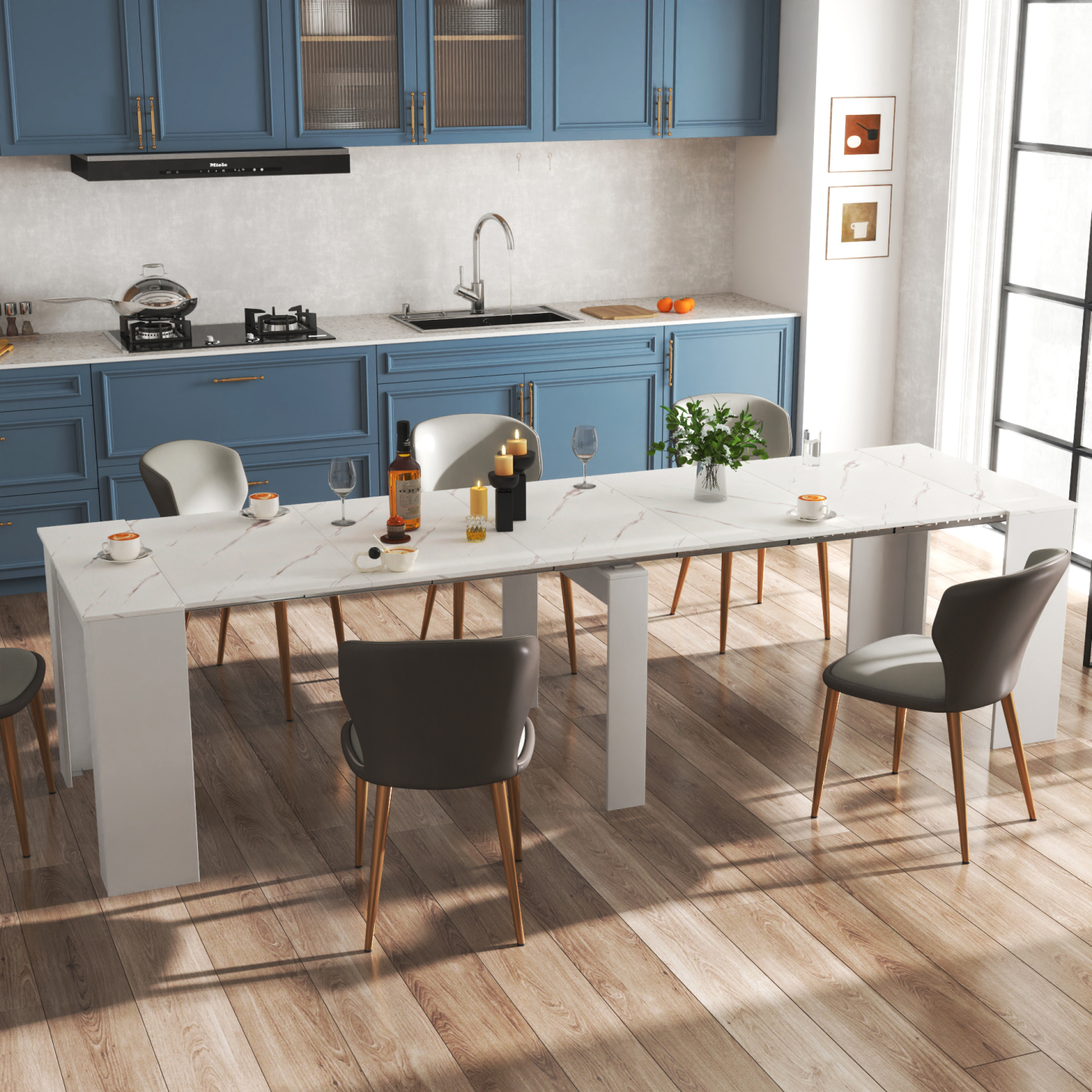 Space-Saving Extendable Dining Table for 2-12 People - Joysource
